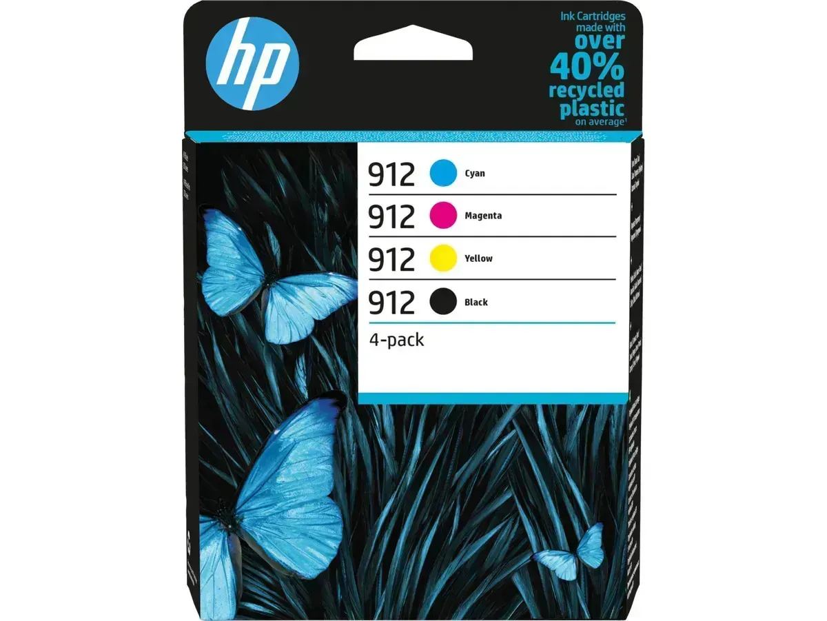 HP 912 / 6ZC74AE Tinten Sparset schwarz, cyan, magenta, gelb (4 Stück)