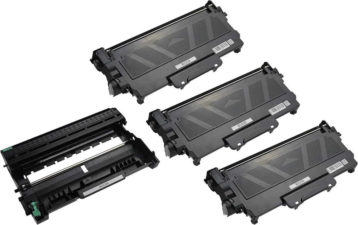 Toner Sparset kompatibel zu Brother TN-2220 & DR-2200 schwarz  (4 Stück)