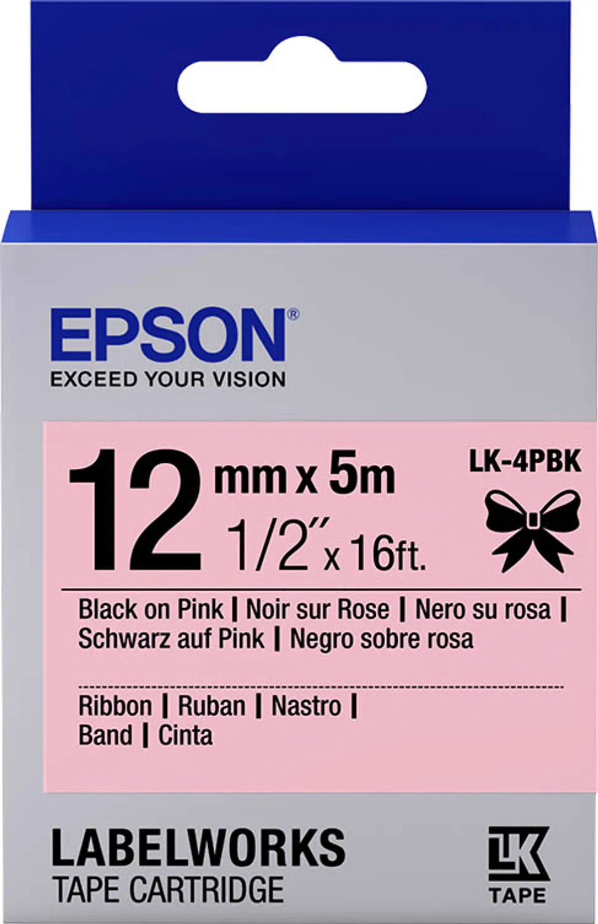 Epson LK-4PBK / C53S654031 Etiketten schwarz, pink